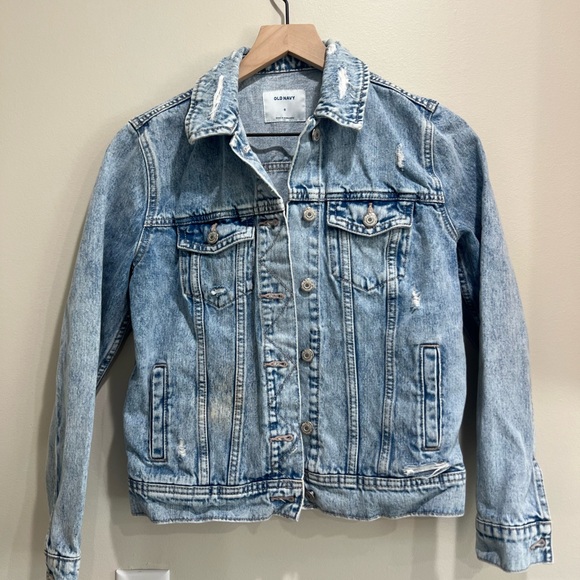 Old Navy Jackets & Blazers - Old Navy Light Wash Destroyed Denim Size Small